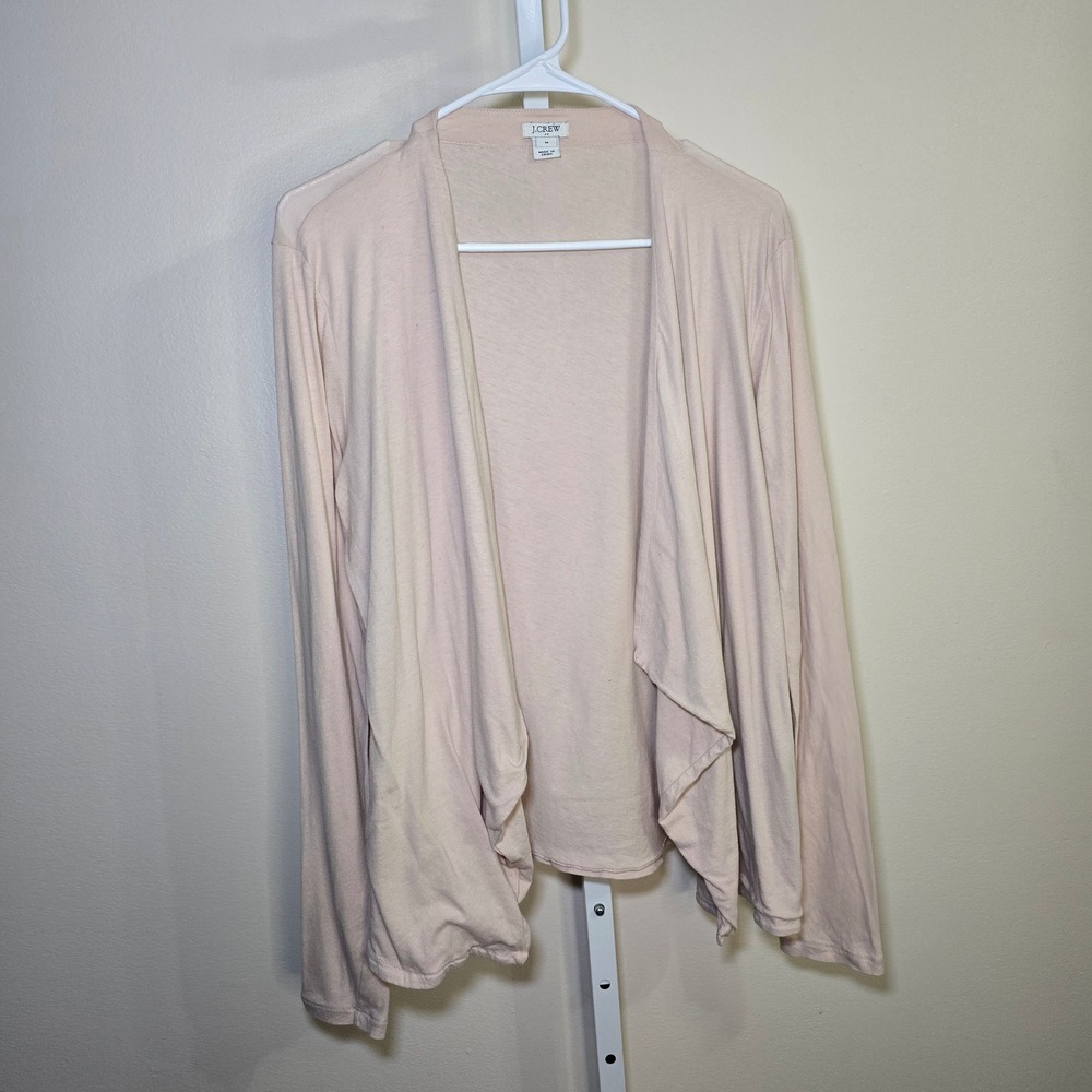 J. Crew Womens Open Front Cardigan Long Sleeve Casual beige sz Medium